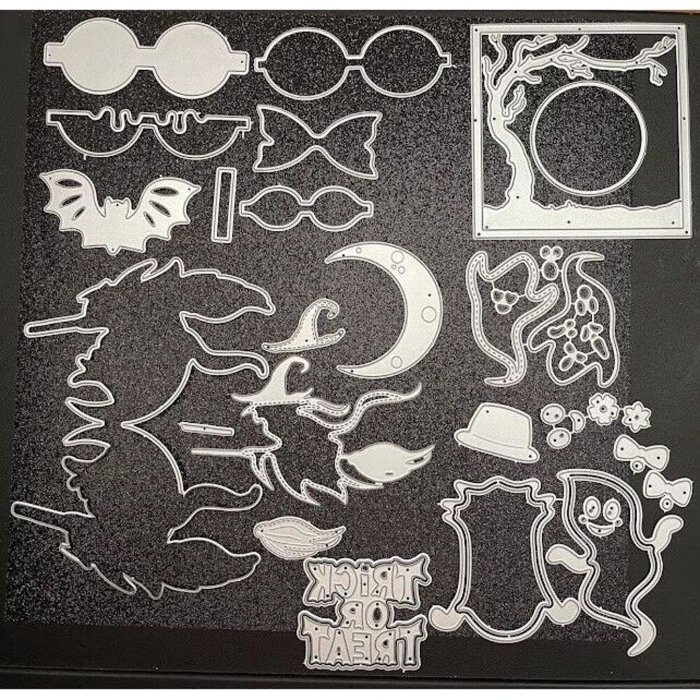 Huge Destash Metal Cutting Dies Lot HALLOWEEN Shaker and Layering Dies - Picture 7 of 7